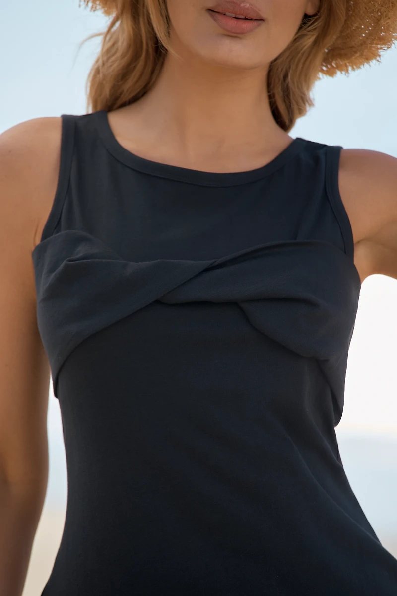 Celandine Sleeveless Twist T-Shirt Mini Dress
