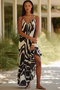 The Malika Printed Gauze Maxi Dress by Celandine