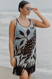 Celandine Safari Printed Fringe Mini Dress