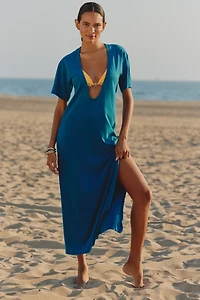 Celandine Cowl-Neck Hardware Maxi Dress