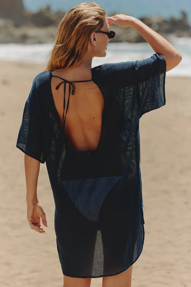 Celandine Mesh Embroidered Mini Dress