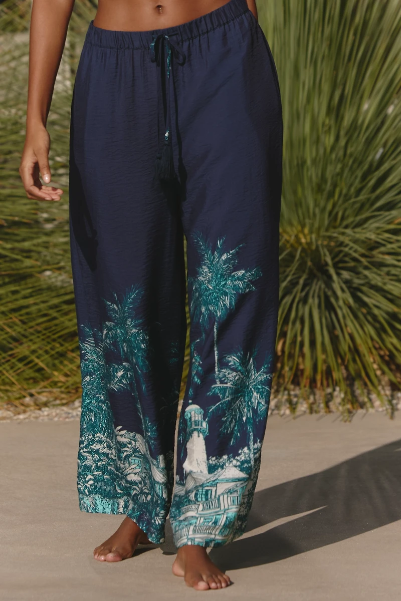 Celandine Sheer Printed Pants