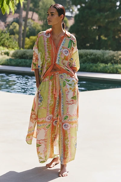 Celandine Sheer Printed Pants