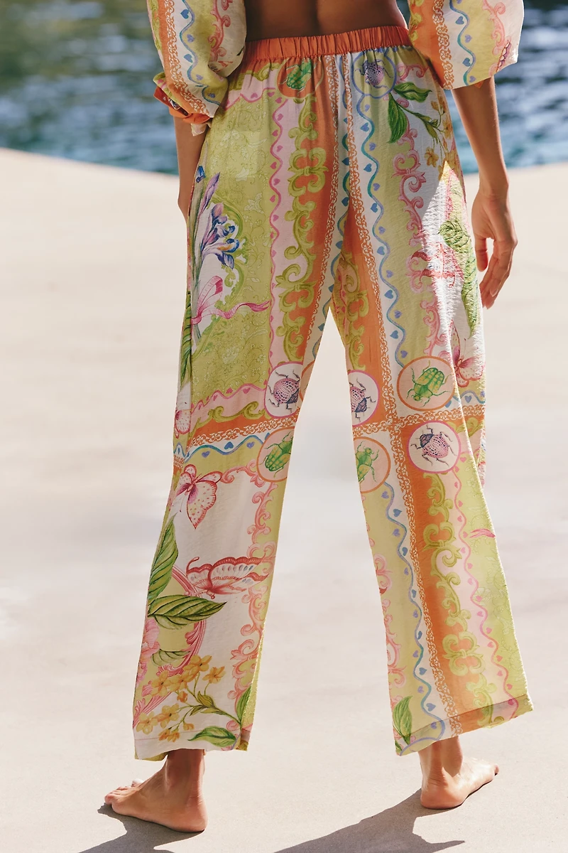 Celandine Sheer Printed Pants