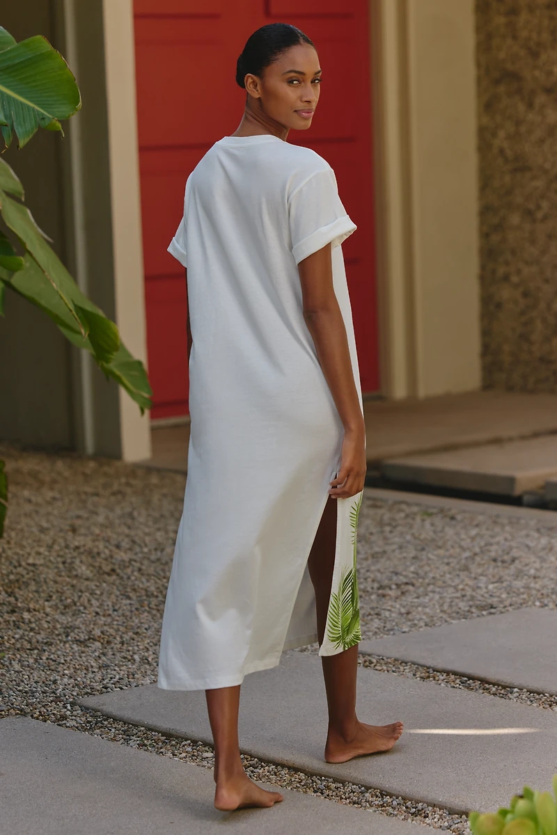 Celandine Cotton Botanical T-Shirt Dress