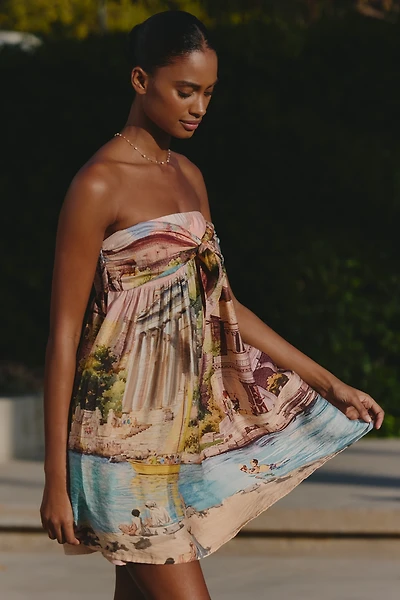 Celandine Strapless Bow-Front Mini Dress