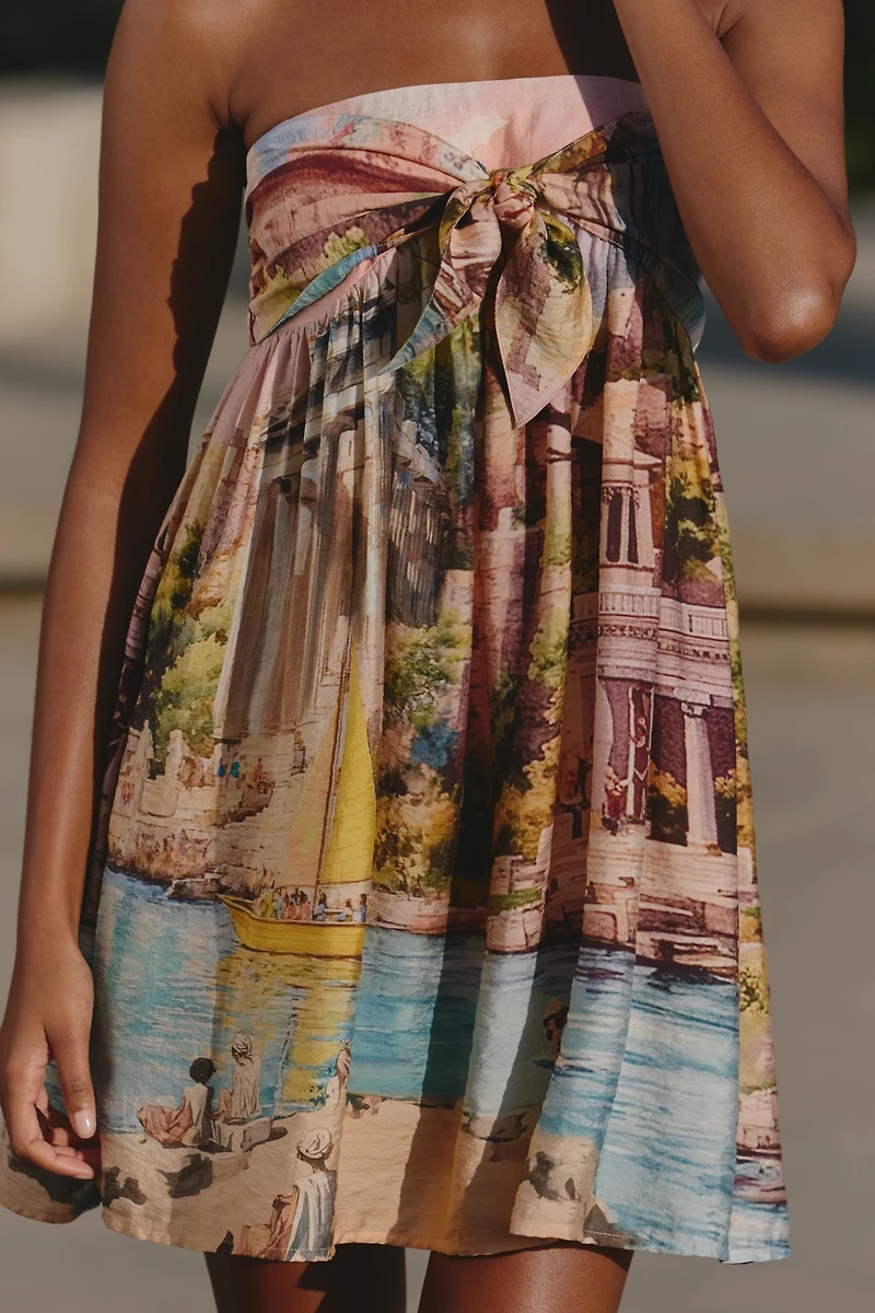 Celandine Strapless Bow-Front Mini Dress