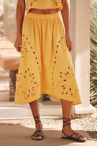 Celandine Sun Cutwork Midi Skirt
