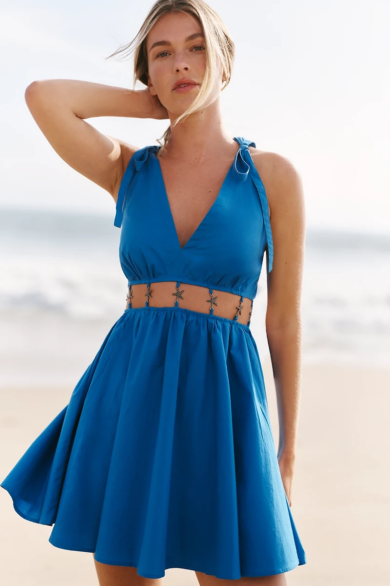 Celandine 100% Cotton Godet Mini Dress