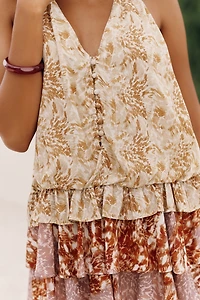 Celandine Plunge-Neck Mini Dress