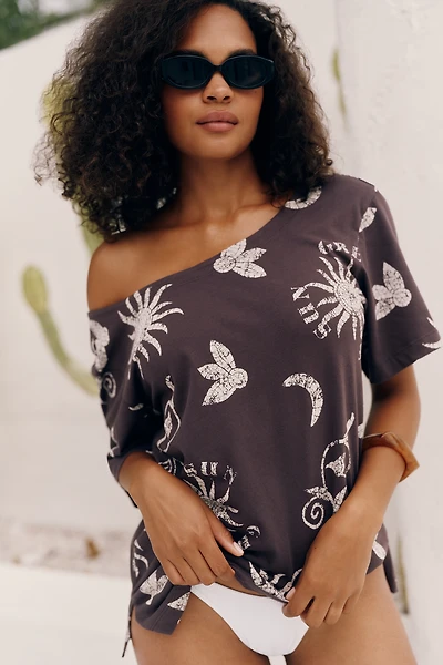 Celandine 100% Cotton One-Shoulder Tee