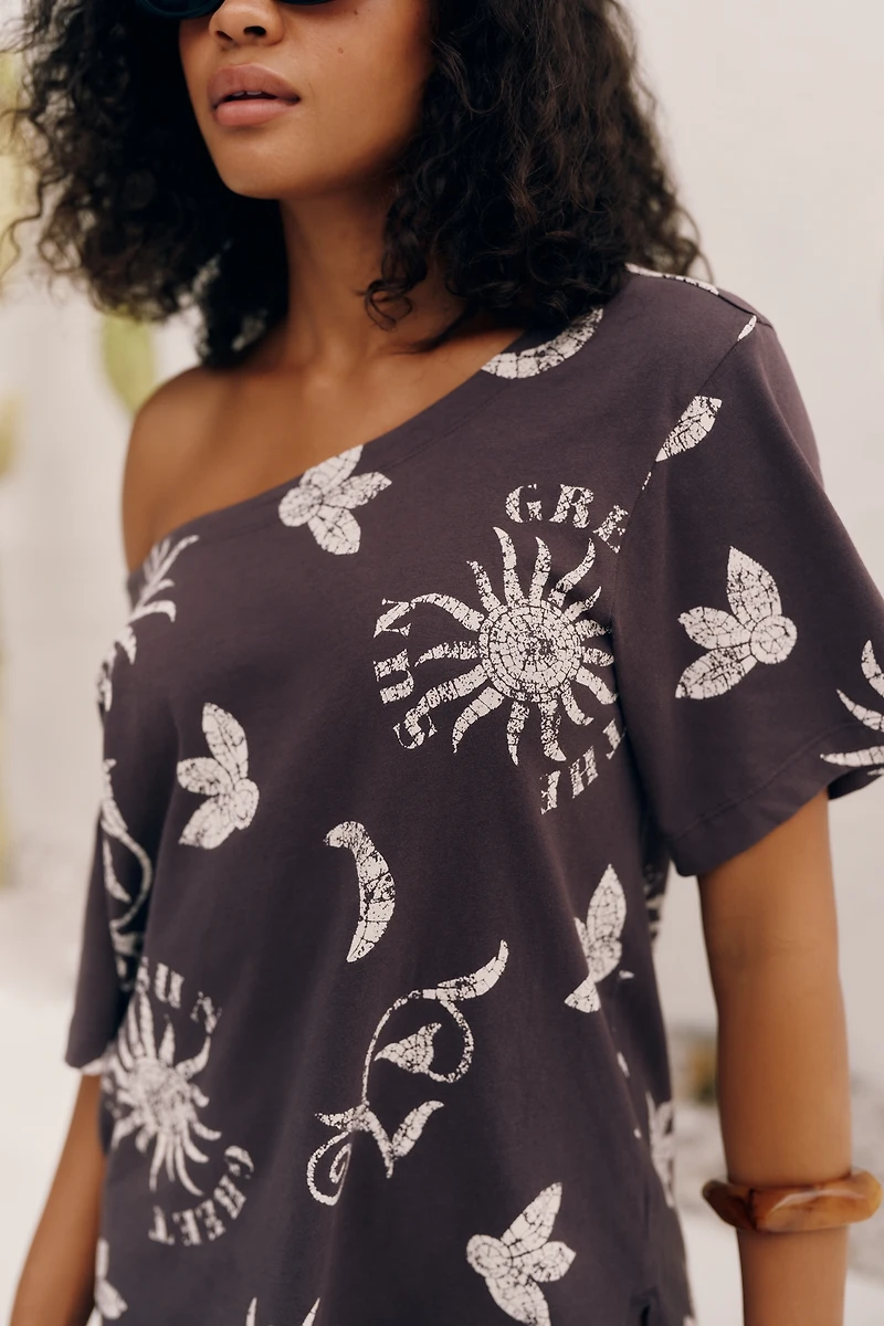 Celandine 100% Cotton One-Shoulder Tee