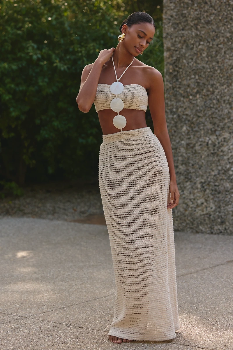 BLITHE Shell Bodice Crochet Maxi Dress