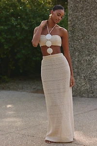 BLITHE Shell Bodice Crochet Maxi Dress
