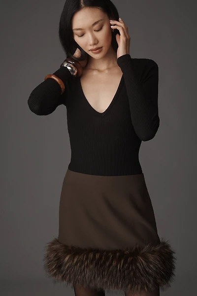 AGOLDE Darla Long-Sleeve V-Neck Bodysuit