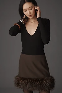 AGOLDE Darla Long-Sleeve V-Neck Bodysuit