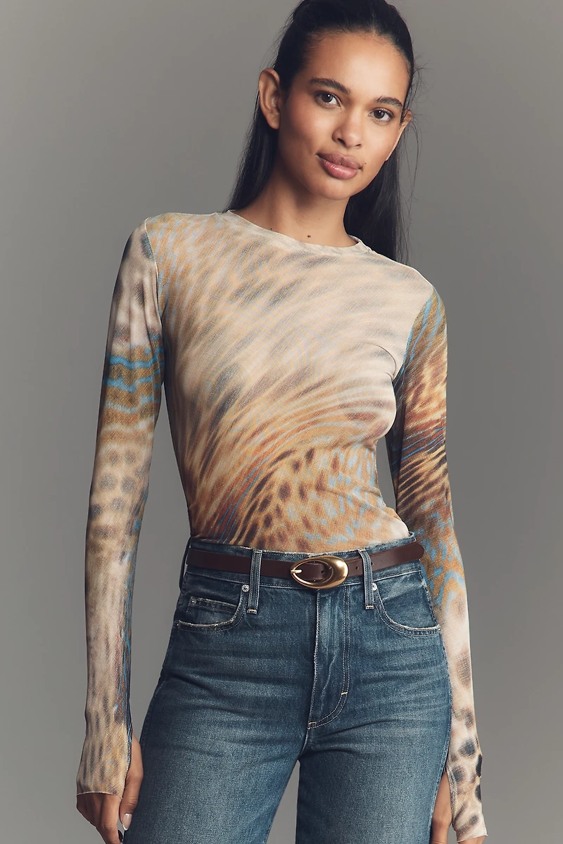 AFRM Kaylee Mesh Long-Sleeve Top