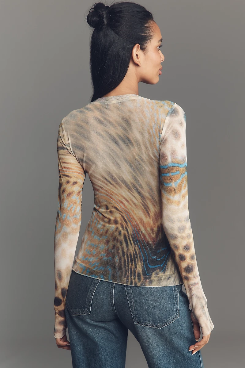 AFRM Kaylee Mesh Long-Sleeve Top