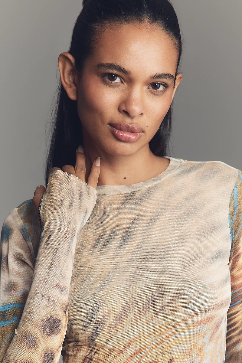 AFRM Kaylee Mesh Long-Sleeve Top