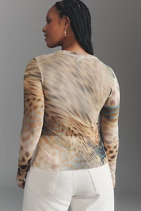 AFRM Kaylee Mesh Long-Sleeve Top