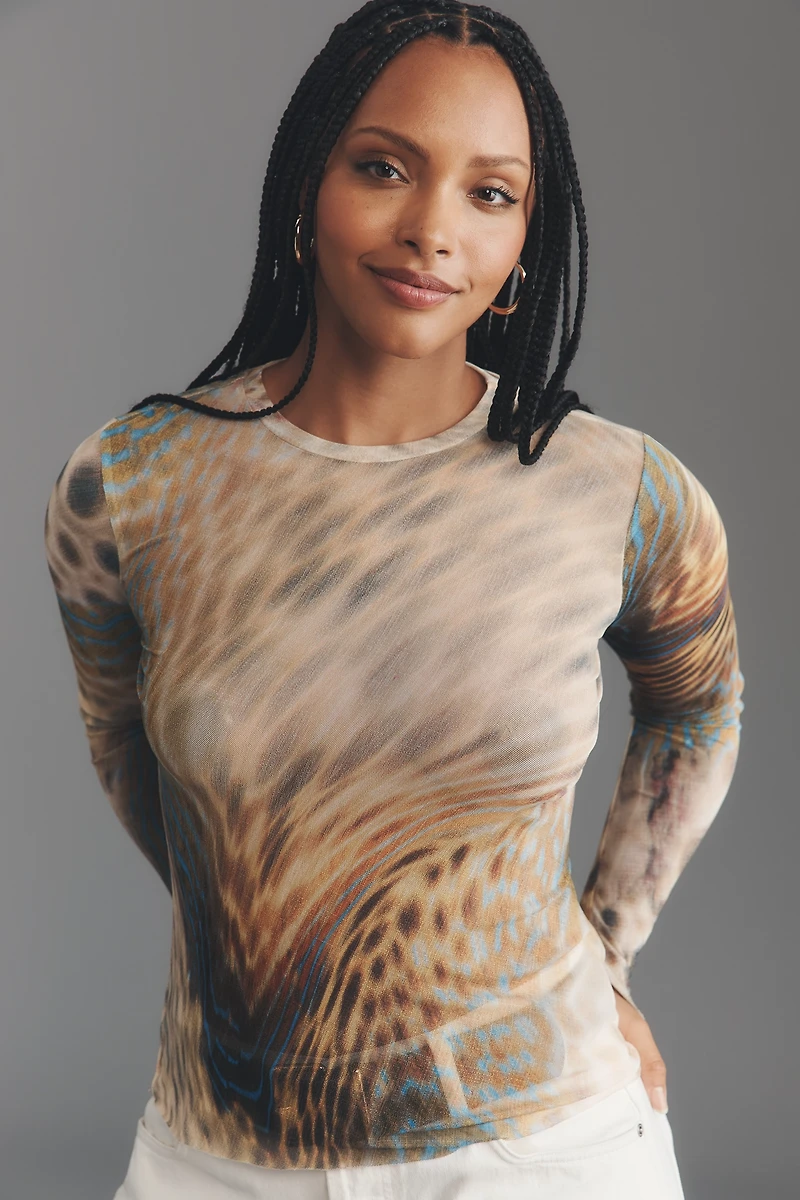 AFRM Kaylee Mesh Long-Sleeve Top