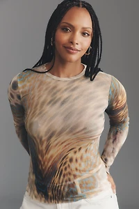 AFRM Kaylee Mesh Long-Sleeve Top