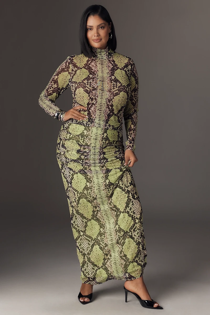 AFRM Zadie Plus Long-Sleeve Turtleneck Mesh Top