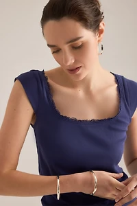 Maeve Lace-Trim Cap-Sleeve Shirt