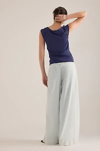 Maeve Lace-Trim Cap-Sleeve Shirt