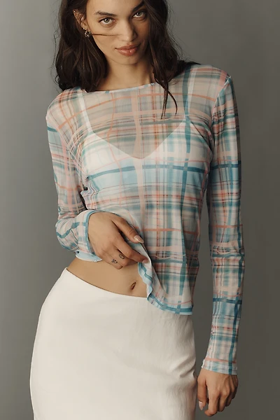By Anthropologie Long-Sleeve Mesh Top