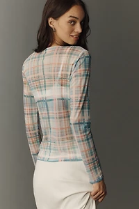 By Anthropologie Long-Sleeve Mesh Top