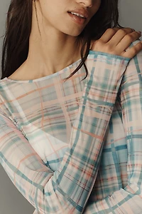 By Anthropologie Long-Sleeve Mesh Top