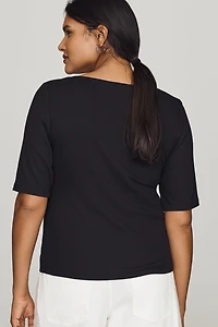Maeve V-Neck Henley T-Shirt