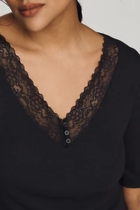 Maeve V-Neck Henley T-Shirt