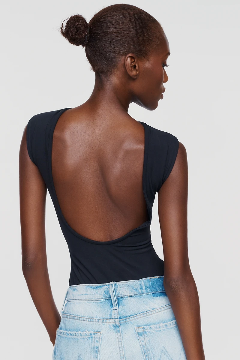 Glamorous Structured Shoulder Low Back Bodysuit