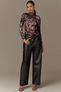 Avec Les Filles Long-Sleeve Mock-Neck Top