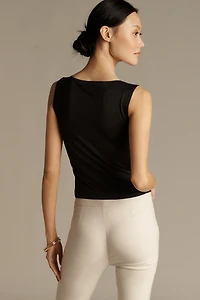 Maeve Sleeveless Printed Boat-Neck Tank