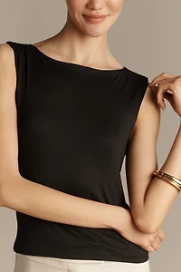 Maeve Sleeveless Printed Boat-Neck Tank