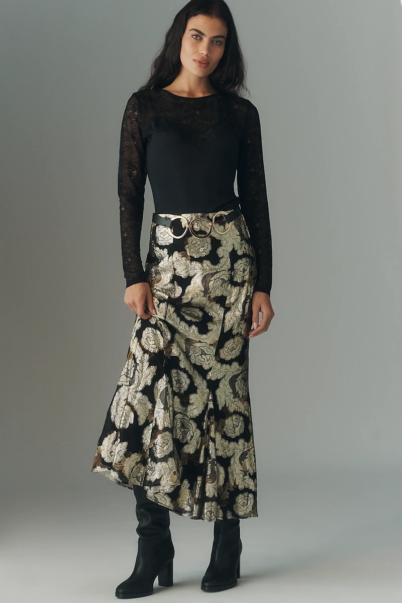 By Anthropologie Long-Sleeve Lace Mix Top