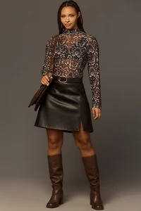 By Anthropologie Mesh Turtleneck Top