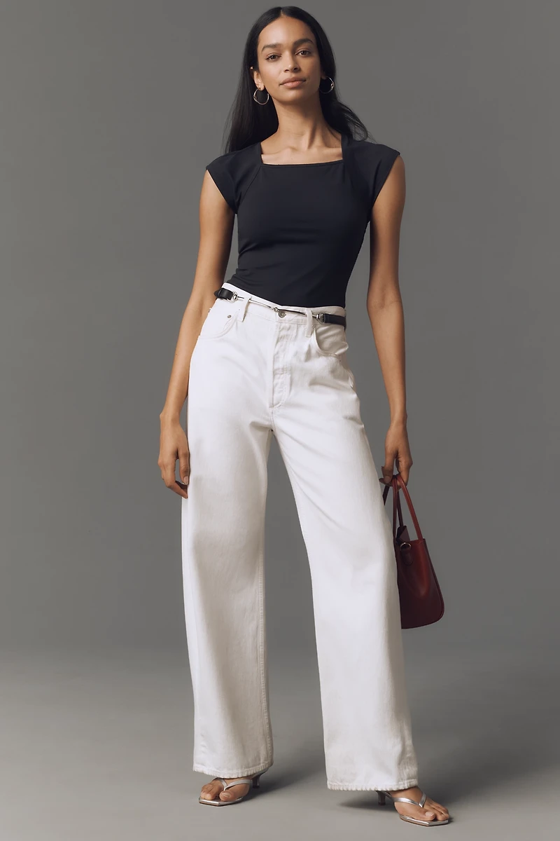 By Anthropologie Short-Sleeve Square-Neck Bodysuit