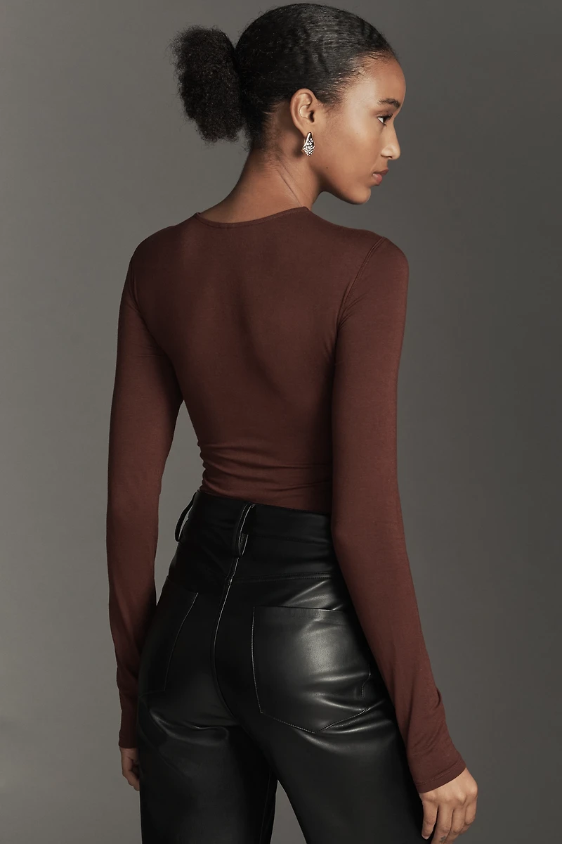 By Anthropologie Layered Cut-Out Bodysuit