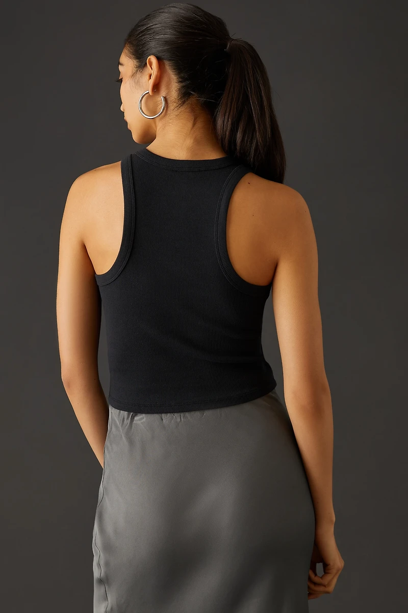 The Blair Stretch Cotton Crop Racerback Tank Top