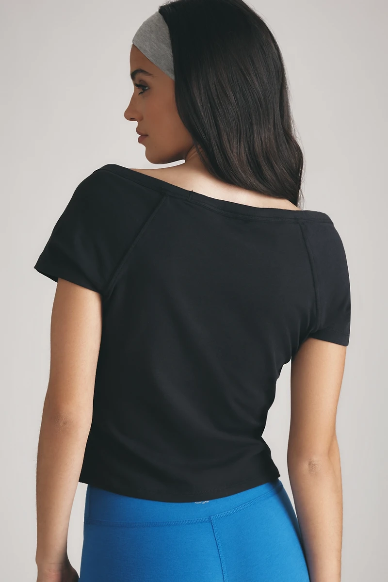 Maeve Scoop-Neck Ribbed Tee