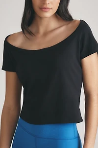Maeve Scoop-Neck Ribbed Tee