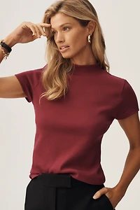 The Blair Stretch Cotton Short-Sleeve Baby Tee by Maeve