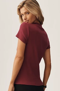 The Blair Stretch Cotton Short-Sleeve Baby Tee by Maeve