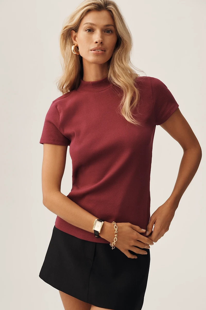 The Blair Stretch Cotton Short-Sleeve Baby Tee by Maeve