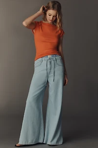 Maeve Cotton Blend Cap-Sleeve Tee