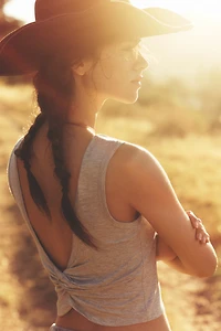 Pilcro Scoop Back Tank Top